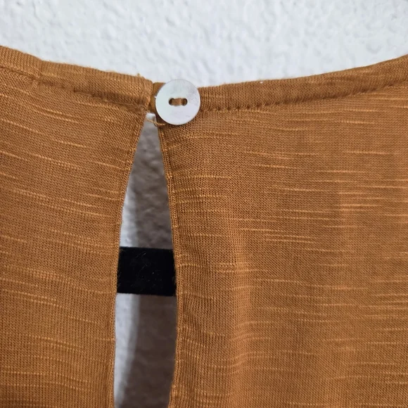 Anthropologie Dolan Mustard Puff Sleeve Top - Picture 6 of 14